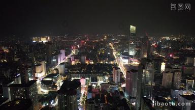 云南昆明城市夜景航拍